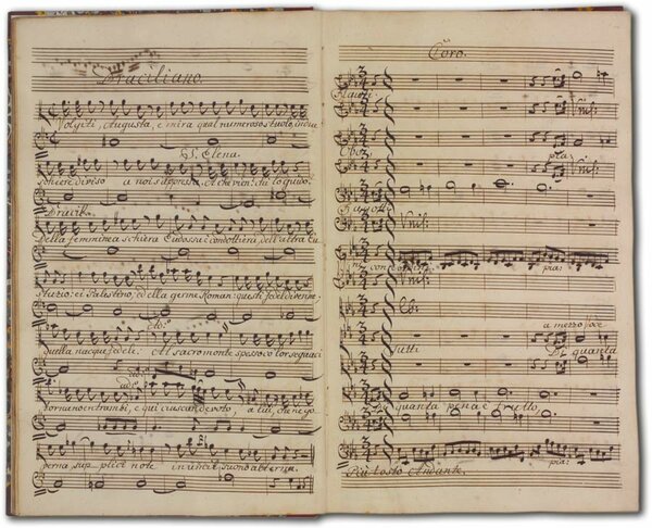 J. A. Hasse: Sant'Elena (Fassung 1746), D-Hs, ND VI 2454, fol. 10v und 11r