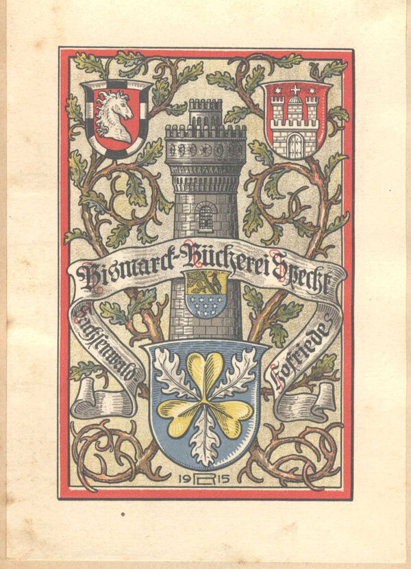 Exlibris Bismarck-Bücherei Specht