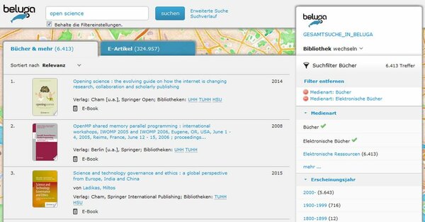 Die Trefferanzeige im beluga-Katalog Die Trefferanzeige im beluga-Katalog
