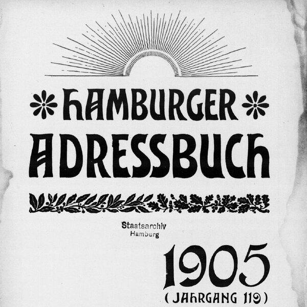 Titelblatt des Hamburger Abdressbuchs von 1905 aus dem Projekt Retrodigitalisierung landesgeschichtlich und landeskundlich relevanter Materialien