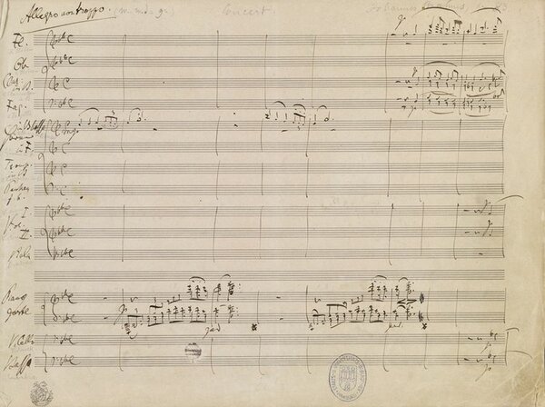 Brahms-Autograph des 2. Klavierkonzerts