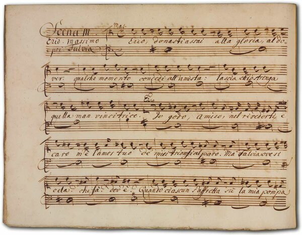J. A. Hasse: Ezio (Fassung 1755), D-Hs, ND VI 2933a, Bd. 1, fol. 32v J. A. Hasse: Ezio (Fassung 1755), D-Hs, ND VI 2933a, Bd. 1, fol. 32v