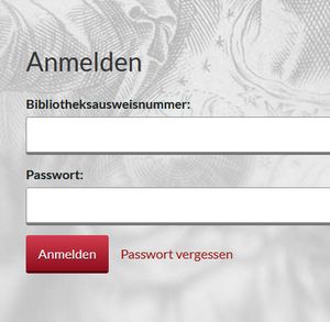 Anmelden Bibliothekskonto